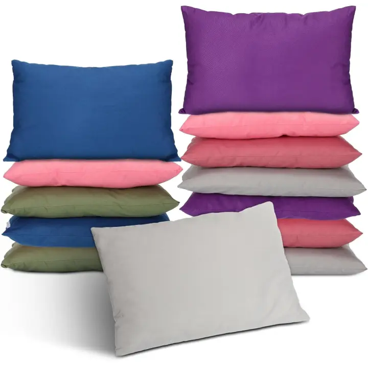 Paquete de 12 mini almohadas para Guardia 9,1x13,8 ''Sm almohada de viaje a Granel suave almohada de Algodón transurable para niños Escuela siesta Viaje Mascota Cuello lumbar Monedero insertar (color oscuro) - 1