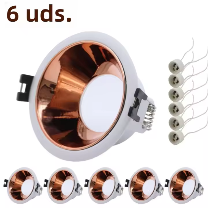 6Pcs GU10 Marco De Downlight Blanco Aleación De Aluminio Recipiente Techo Revestido Diseño Antigolpeante Para Habitación De Comedor - 1