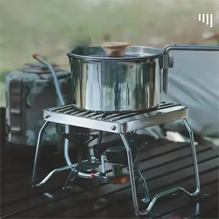 Soporte Portátil De Acero Inoxidable Para Fogón De Camping Soporte Plegable Para Barbacoa Mini Olla Y Placa De Hornear - 1