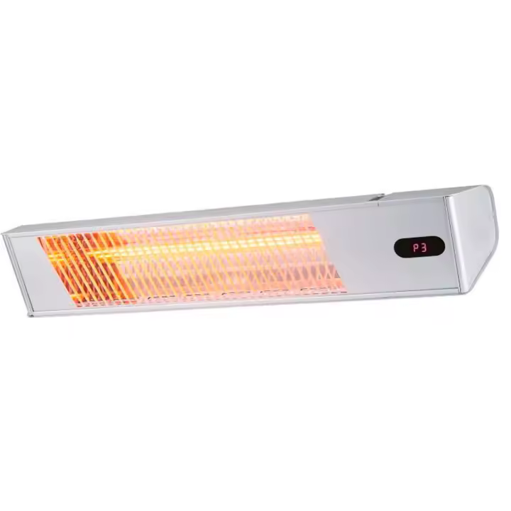 Sined Caldo Ira Inox 2000 Calentador Electrico Infrarrojos De 2000w Regulable Gris Calentador De Interior De Onda Corta Ira y Mando a Distancia Diseno Elegante Rejilla De Protección y Display Led - 1