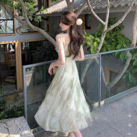 Vestido Largo De Verano Para Mujer Con Suspensión Estampado Floral Sin Mangas Elegante Fiesta Princesa Playa Ruffle Oficina Lady - details 5