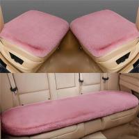 Almohadilla De Asiento De Coche De Peluche De Conejo Invierno 3 Piezas Cálido Engrosado De Lana Unidad Cuadrada Para Principal Conductor O Copiloto - details 5