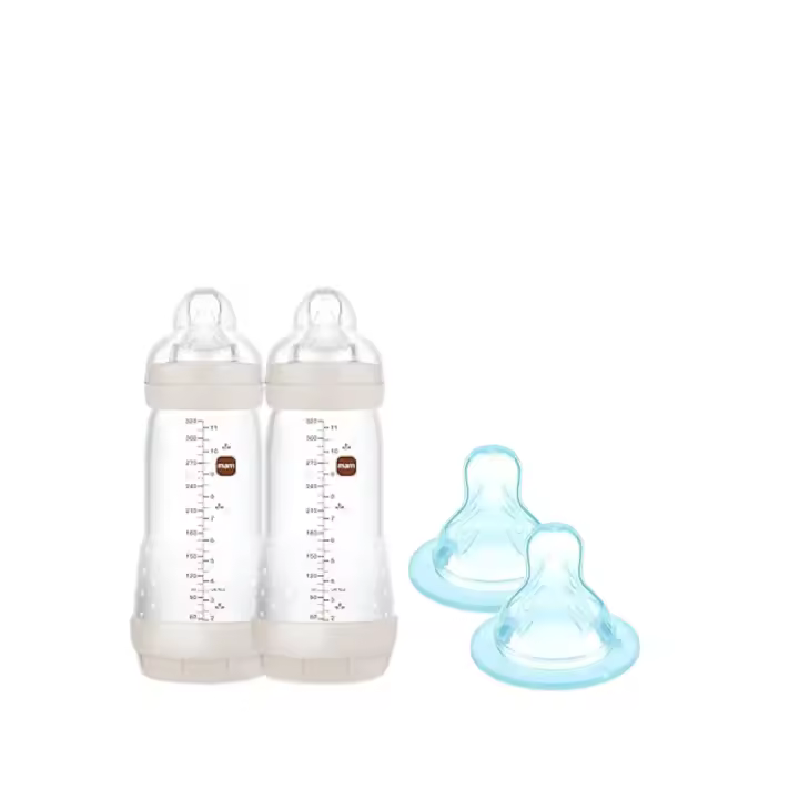 MAM MIX BUNDLE-MAM Pack de  Biberon Anticólico, 4+ meses, 320ml / MAM Pack de 2 Tetinas 3, Flujo Rápido, a Partir de 4 Meses - 1