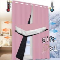 Cortinas De Algodón Aislantes Térmicas Y Antipolvo Para Dormitorio Negro 100% Cortinas Calefactoras Y Anti-Viento Con Aislamiento Acústico - details 2
