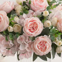 1 Rama De Flores Artificiales Peonía Para Decoración Silken Rosa Falsa De Plástico Centro De Mesa Para El Hogar Flores Falsas Para Bodas - details 15