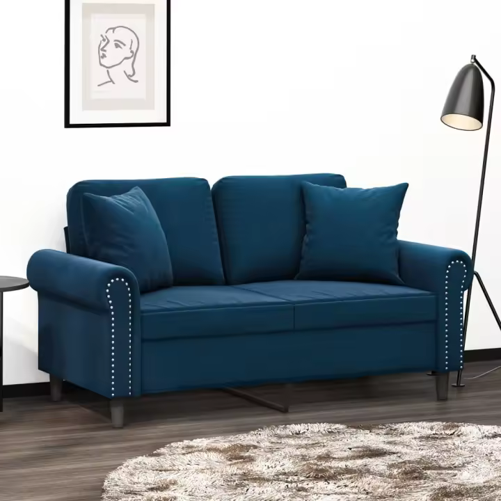 vidaXL Cojines decorativos 2 uds terciopelo azul 40x40 cm - 1