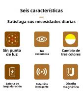 Lámpara Nocturna LED Con Sensor De Movimiento Recargable 1-4 Pack Adhesiva Y Magnética Para Dormitorio Escaleras Armario Cocina - details 1