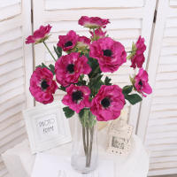 3 Cabezas De Anefoma Poppa Flores Artificiales De Seda Larga Rama Decoración Para Fiesta De Boda Navidad Hogar Wreath Mesa Jardín DIY - details 3