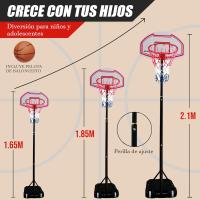 DEVESSPORT Canasta Baloncesto Regulable 165-210 cm | Canasta Baloncesto Niños y Adultos para Exterior | Canasta Ajustable con Base Estable y Aro con Red - details 1