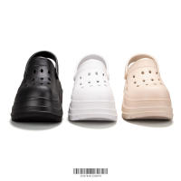 Sandalias De Tacones Altos Para Mujer Verano Cuña Plataforma Cerrada Antideslizante Suela Gruesa EVA Color Negro Blanco Caqui - details 10