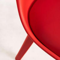 ORION91 Silla BOREAL Asiento Acolchado Piel Sintética y Patas Color Rojo 48x43x82cm Comedor Oficina Salón Teletrabajo Cocina - SpazioLuzio - details 2