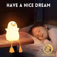 Lámpara De Noche En Forma De Pato Con Luz LED Táctil Recargable Y Dimmer Para Dormitorios Lámpara De Mesa Con Luz Suave Para Ambientes - details 3