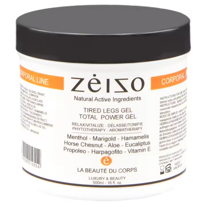 Gel descongestivo con efecto frio para piernas cansadas o con varices  500ml - Zeizo - 1
