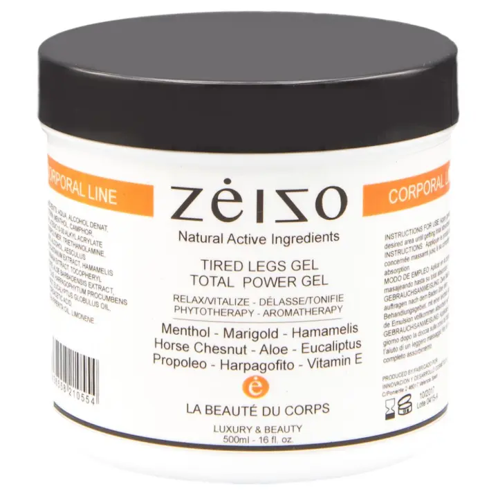 Gel descongestivo con efecto frio para piernas cansadas o con varices  500ml - Zeizo - 1