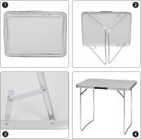 Mesa de Camping Plegable Aluminio y MDF 80x60x70cm - details 1