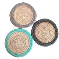 ANIMS - Conjunto de 4 manteles individuales y 4 posavasos de yute - Elegante y práctico juego de manteles y posavasos de yute para tu mesa - details 1