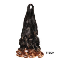 Extensiones De Cabello Sintético En Rizos Espirales Y Ombre Pre Estiradas Para Crear Braids De Textura Suave Alta Temperatura Fibra De Textil Un Solo Paquete - details 13