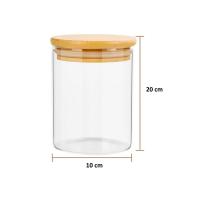 Set de 2-4 Tarros de Vidrio con Tapa de Bambú, Borosilicato Transparente, Resistentes y Herméticos, Tarros de almacenamiento de cristal claro y seguro, ideal para alimentos. Alta calidad y durabilidad. Disponible en 800 ml hasta 1400ml. - details 2