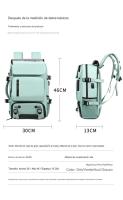 Mochipa de viaje MoChila de Transporte unisex con capacidad para computadora portátil de 18 "MoChila convertible impermeable con compartimento para zapatos (Verde) - details 7