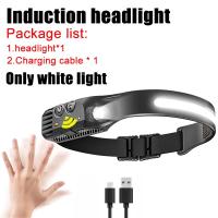 Lámpara De Cabeza LED COB Con Sensor Y Batería Integrada Lámpara De Mano Recargable USB Con 10 Modos De Iluminación Resistente Al Agua Para Emergencias - details 1
