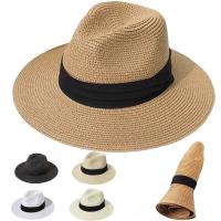 Sombrero De Paja Panamá Plegable Para Mujer Con Gran Amano Sombrero De Playa Protección Solar De Verano Unisex - details 0