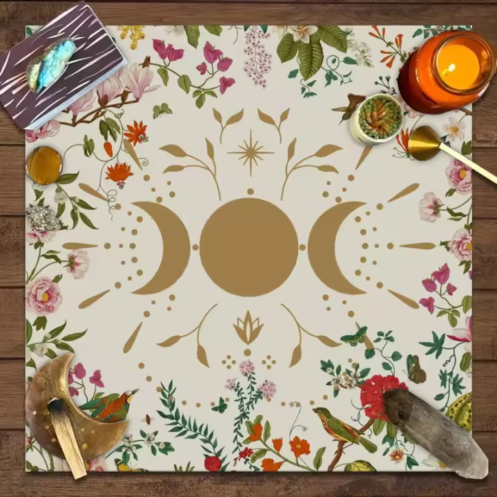 Mantel De Taro Lunar 1pc Decorativo Para Atracción Y Brujería Divination Astrológica Material Poliéster Sintético Forma Cuadrada - 1
