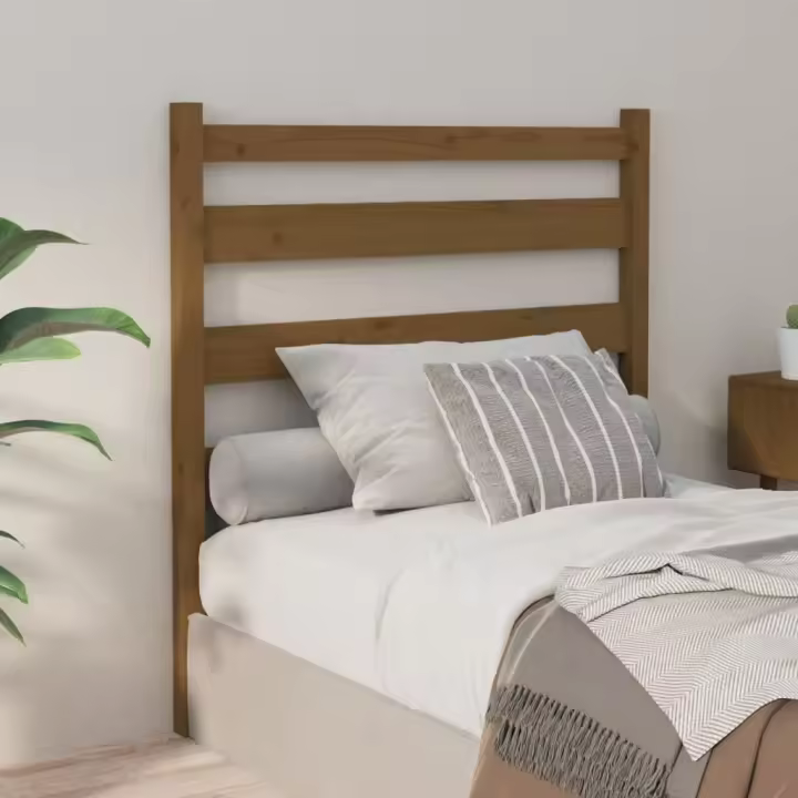 vidaXL Cabecero de cama madera maciza de pino marrón miel 81x4x100 cm - 1