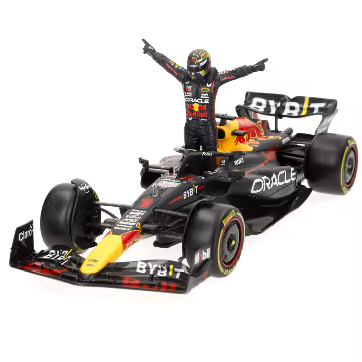 Burago - Maqueta coche Fórmula 1, Carlos Sainz, Max Verstappen, Ferrari SF-23, Oracle Red Bull Racing RB19, Escala 1/24, incluye figura piloto, maquetas coches, miniatura de colección, F1, BBurago, regalos para coleccionistas, +14 años - 1