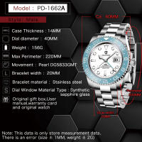 Reloj De Pulsera Mecánico PAGANI DESIGN PD-1662A Para Hombre Con GMT Vidrio De Zafiro Acero Inoxidable 100M Impermeable - details 0