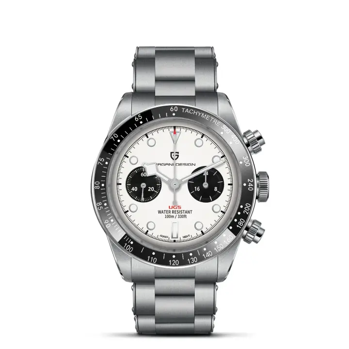 Reloj De Pulsera De Lujo PAGANI DESIGN 2024 Para Hombre Cronógrafo Deportivo Cristal De Zafiro Acero Inoxidable Marca Numerales Arábigos Resistente Al Agua 10Bar - 1