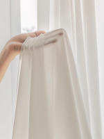 Cortina De Voile Blanca Semi-Nocturna De Poliéster Alta Calidad Para Sala De Estar Oficina Hotel - Preciso Al Detalle Y a Un Buena Precios - details 4