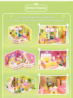 Bloques De Construcción Creativos Para Niñas Casa Rosa Con Vistas Interiores Y Luz LED 1375 Piezas Juguetes De Bloques De Construcción Para Regalo - details 2