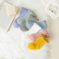 Calcetines Cortos Para Niñas Con Volante Y Flores En Algodón Suave Para Escolares De 0-8 Años Calcetines De Uniforme Para Niños Estilo Lindo Y Cómodo Para Todas Las Estaciones - details 4