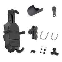 Soporte De Navegación Para Móvil De Motocicleta Absorbedor De Choques Y Antivibración Compatible Con La Mayoría De Los Dispositivos Aluminio + PC Rotación De 360 Grados Resistente Al Viento Y Agua - details 14