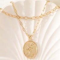 Encanto Collar con colgante geométrico de moda para mujer, con letras doradas y mariposa. - details 18