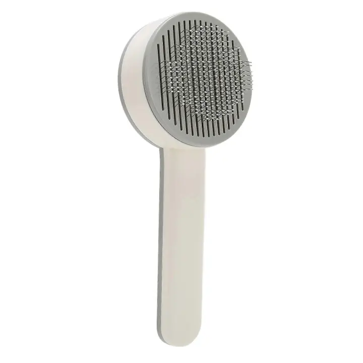 Cepillo de aseo de gato multiusos auto limpieza mascota pelo eliminación aguja peine para perros gatos mascotas, gris - 1