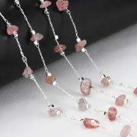 Cadena De Cristal Irregular De 1 Metro Con Piedras De Vidrio Para Joyería Encadenamiento Metálico De Cobre Para Creaciones Artísticas - details 12