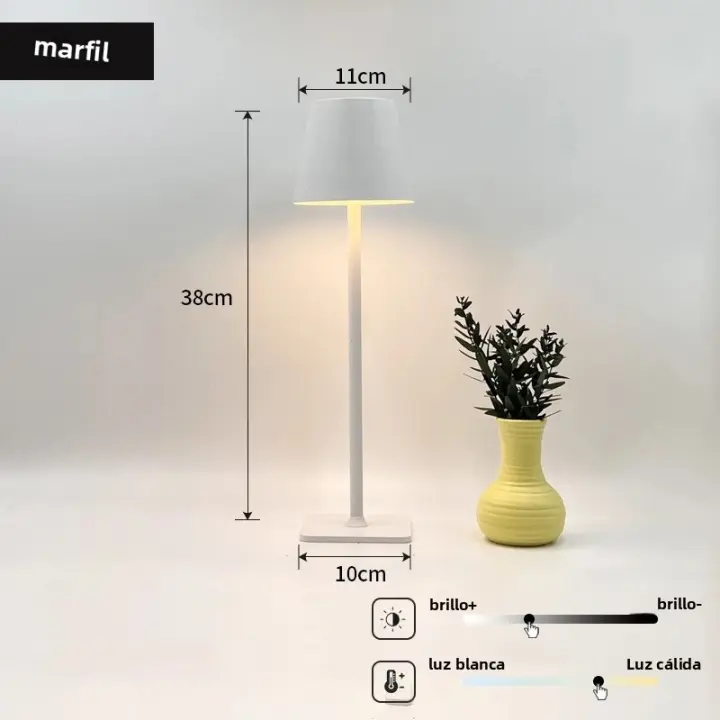 Lámpara De Mesa Recargable Con Sensor Táctil LED Luz Nocturna Sin Cable Para Lectura En Restaurante Hotel Bar Decoración De Habitación - 1