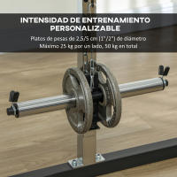 SPORTNOW Smith Machine Multiestación de Musculación Máquina Multifunción de Musculación con Soporte para Sentadillas y Barra para Pesas para Entrenamiento Fitness en Hogar Negro - details 3