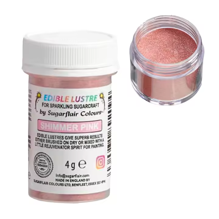 Brillo Comestible Sugarflair - Shimmer Pink / Rosa (4g) - 1