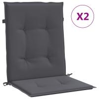 vidaXL Cojín silla jardín respaldo bajo 2 uds tela Oxford Color Antracita,  Gris,  Crema y mas Cojín Decorativo de Asiento Cojines de muebles de salon - details 0