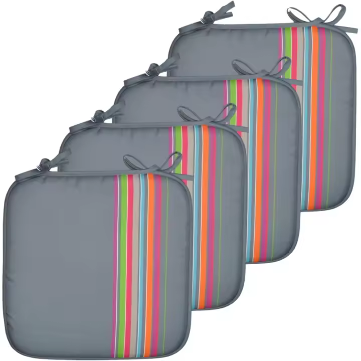 COSHANO Cojines Acolchados para sillas de Cocina, cojin para terraza, jardín, balcón, Comedor. Tamaño 38x38cm. (Gris 4 Pzas) - 1