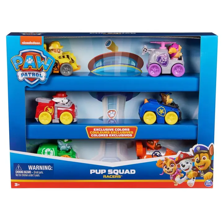 SPIN MASTER - PATRULLA CANINA - Pack 6 Coches Pup Squad Racers - Patrulla Canina Juguetes - Juegos Infantiles - 6070070 - Juguetes Niños +3 Años - Regalo Niño +3 Años - 1