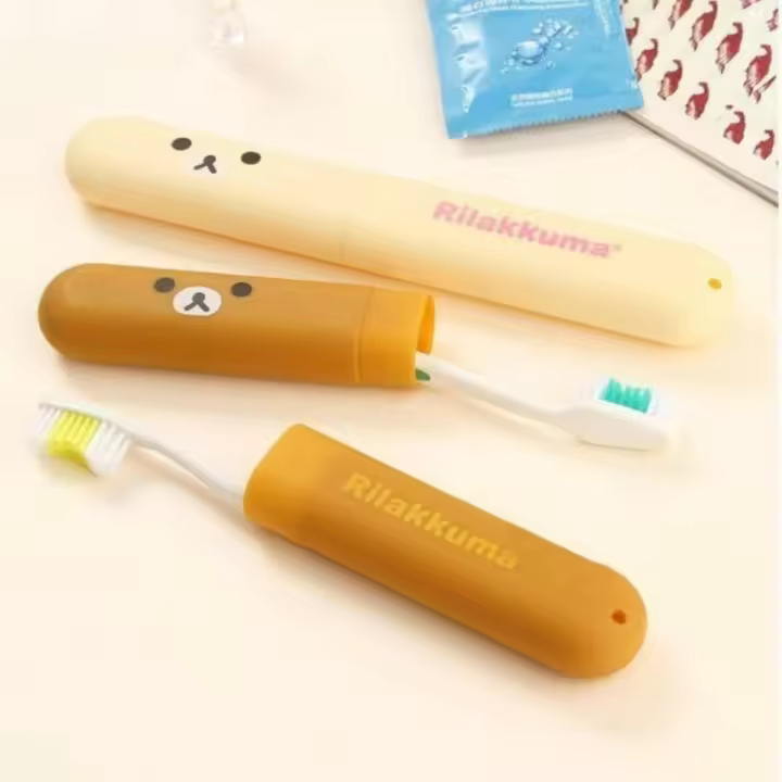 Caja De Almacenamiento Portátil Para Cepillo De Dientes Cute 2 Pcs Viaje Camping Senderismo Caso Anti-Microbiano Para Tubo De Cepillo De Dientes - 1
