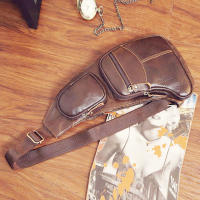 Bandolera de piel de vaca auténtica para hombre, bolso de hombro cruzado informal de un solo pecho y espalda, para viaje, nuevo - details 3