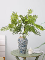 1PC Hojas De Silicona De Herbáceas Mimosa Artificial Para Decoración De Boda Jardín De Hotel Arte Floral Suave Y Realista - details 3