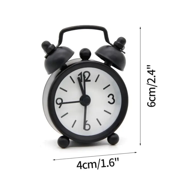 Lindo Mini Despertador Creativo De Metal, Pequeño Despertador Portátil, Oficina, Mesita De Noche, Hogar, Escritorio, Decoración Retro - 1