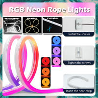 Tira De Lámparas LED Neón Bluetooth RGB 32.8F/10M DC12V Impermeable Para Decoración De Casa Y Exterior Con Varias Colores - details 4