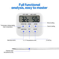 Termómetro Digital De Cocina TA278 Con Timer Y Alarma Termómetro De Acero Inoxidable Para Carne BBQ Hornear Aceite Herramientas De Cocina - details 1