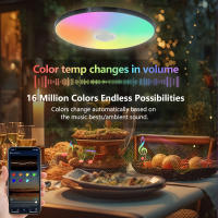 Luz De Techo Inteligente RGB Con Altavoz 30W 36W Reproducción De Música Bluetooth WIFI TUYA APP Decoración Para Hogar Dormitorio Sala De Estar - details 9